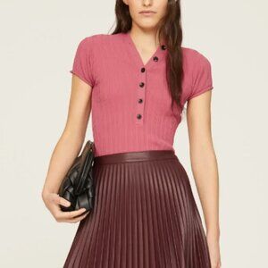 Proenza Schouler White Label Rib Knit Polo Top Size large